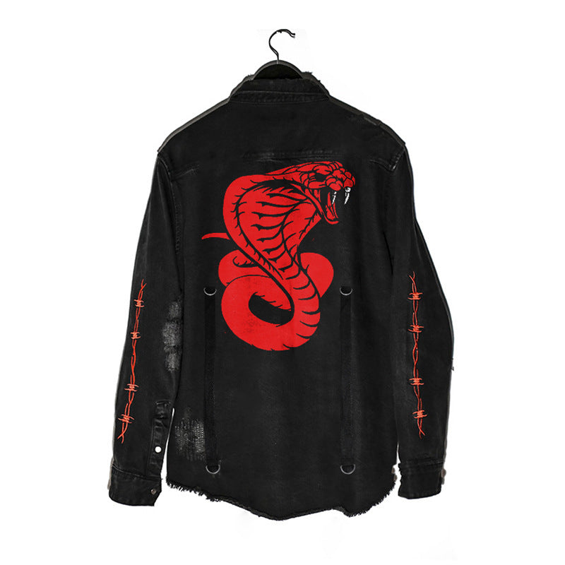 Cazadora Vaquera de Hombre con Calavera Estilo Urbano